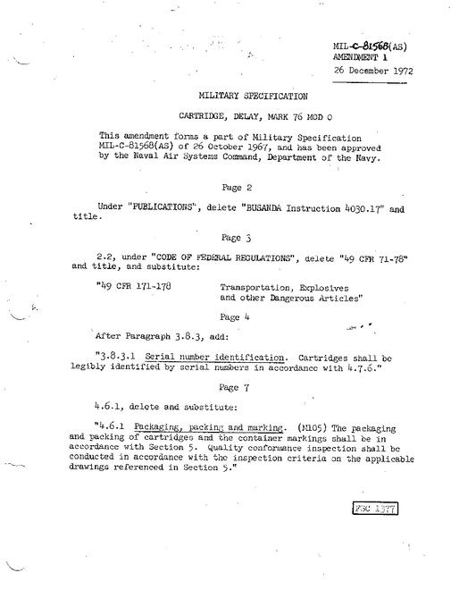 MIL MIL-C-81568 Amendment 1