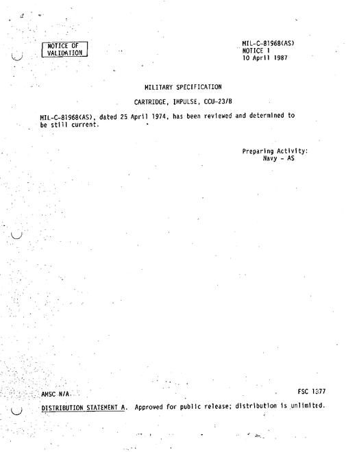 MIL MIL-C-81968 Notice 1 - Validation