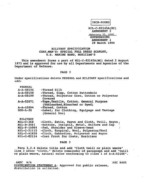 MIL MIL-C-82145A Amendment 2