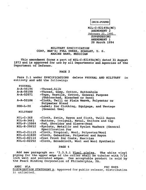 MIL MIL-C-82149A Amendment 2