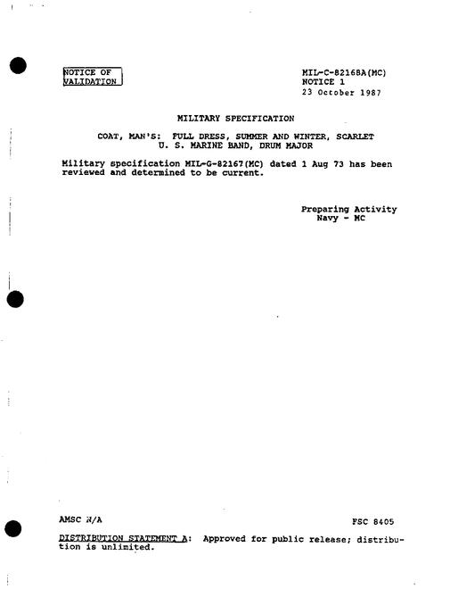 MIL MIL-C-82168A Notice 1 - Validation