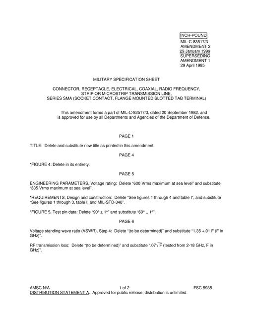 MIL MIL-C-83517/3 Amendment 2