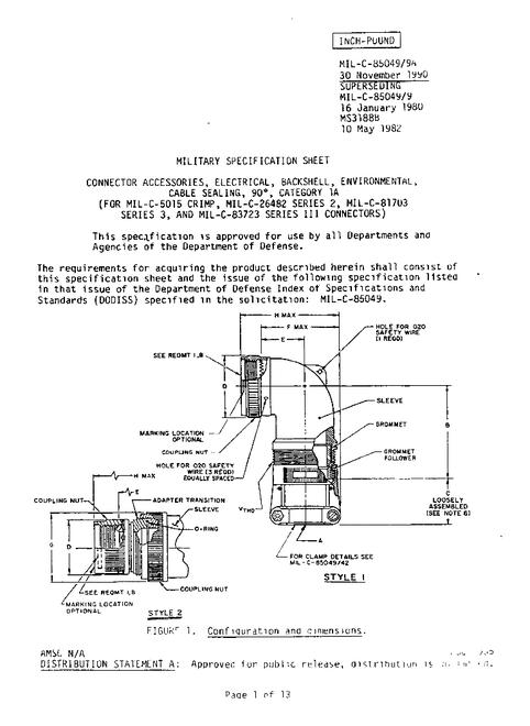 MIL MIL-C-85049/9A