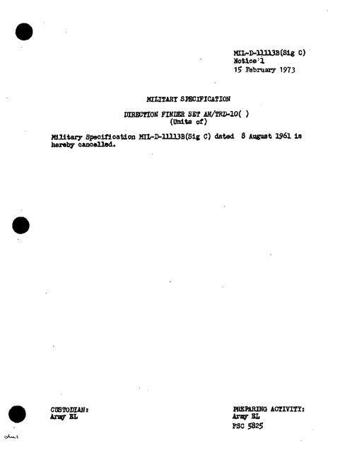 MIL MIL-D-11113B Notice 1 - Cancellation
