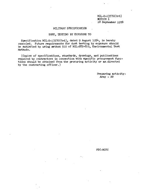 MIL MIL-D-13570 Notice 1 - Cancellation