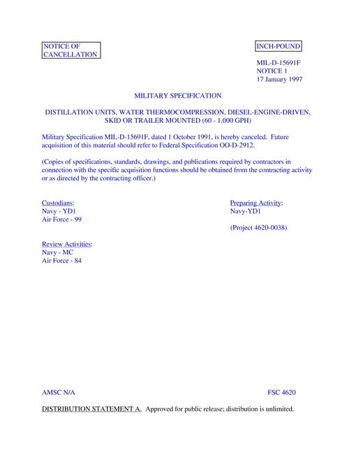 MIL MIL-D-15691F Notice 1 - Cancellation