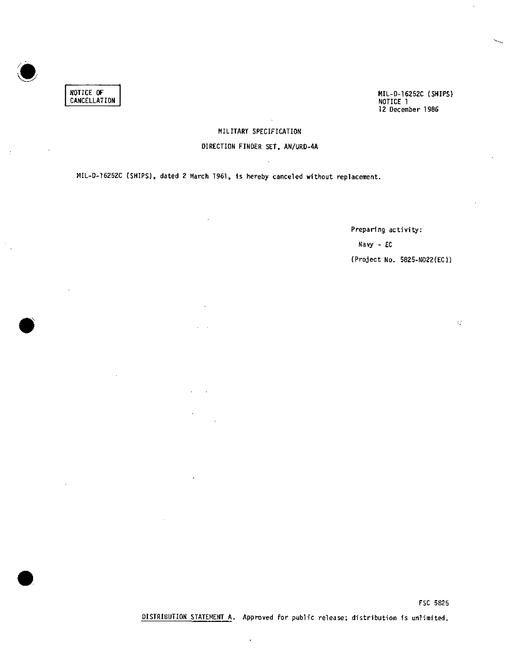 MIL MIL-D-16252C Notice 1 - Cancellation