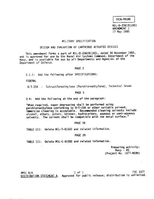MIL MIL-D-23615C Amendment 1