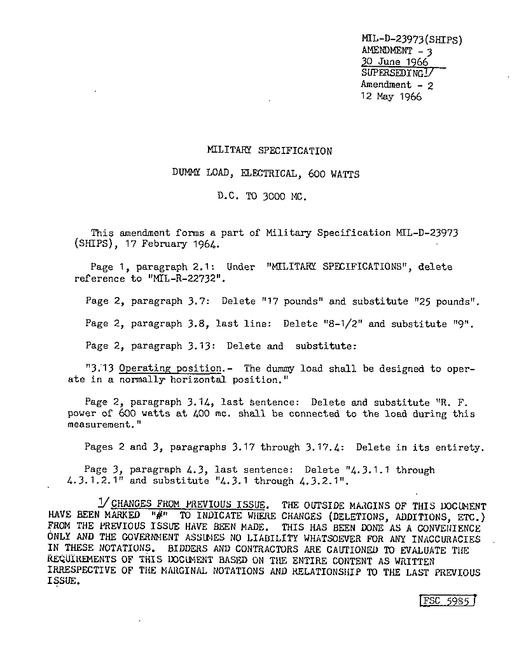 MIL MIL-D-23973 Amendment 3
