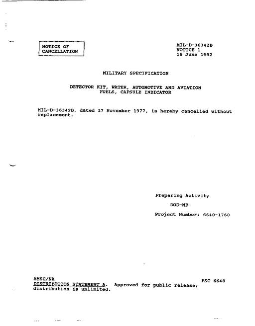 MIL MIL-D-36342B Notice 1 - Cancellation
