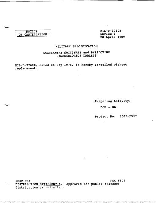 MIL MIL-D-37608 Notice 1 - Cancellation