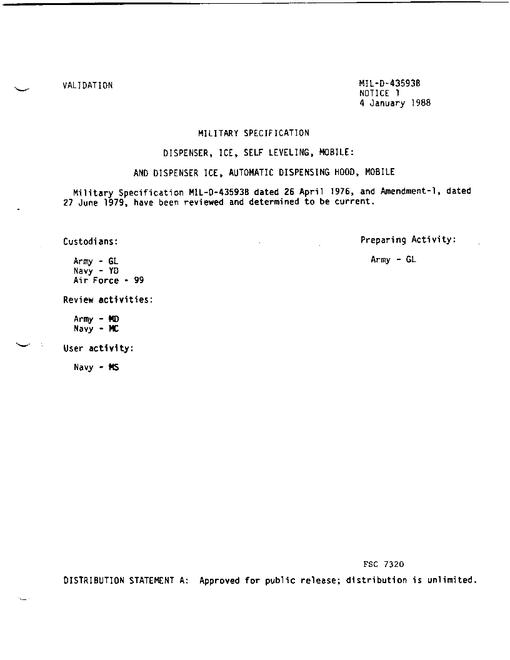 MIL MIL-D-43593B Notice 1 - Validation