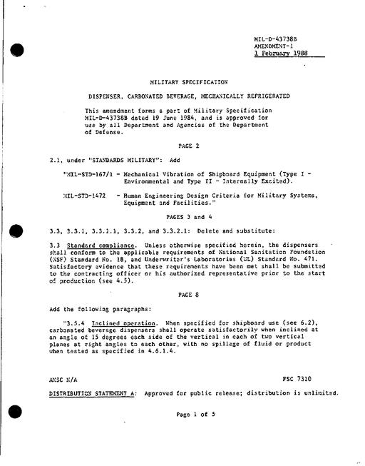 MIL MIL-D-43738B Amendment 1