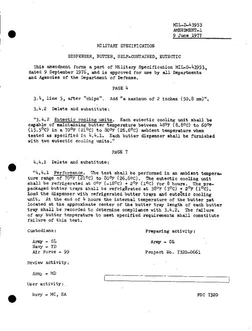 MIL MIL-D-43953 Amendment 1