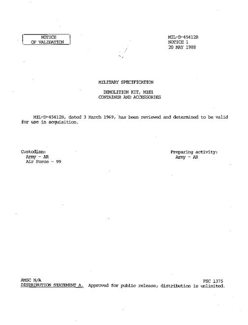 MIL MIL-D-45412B Notice 1 - Validation