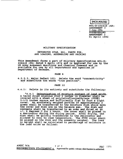 MIL MIL-D-45441D Amendment 3