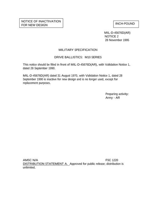 MIL MIL-D-45676D Notice 2 - Inactivation
