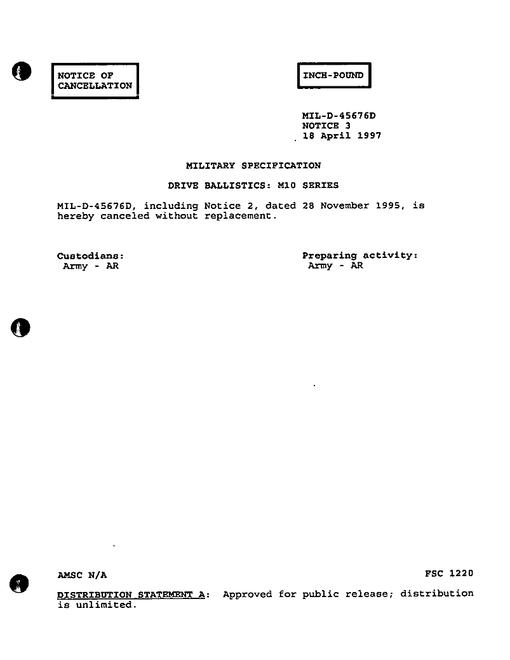 MIL MIL-D-45676D Notice 3 - Cancellation