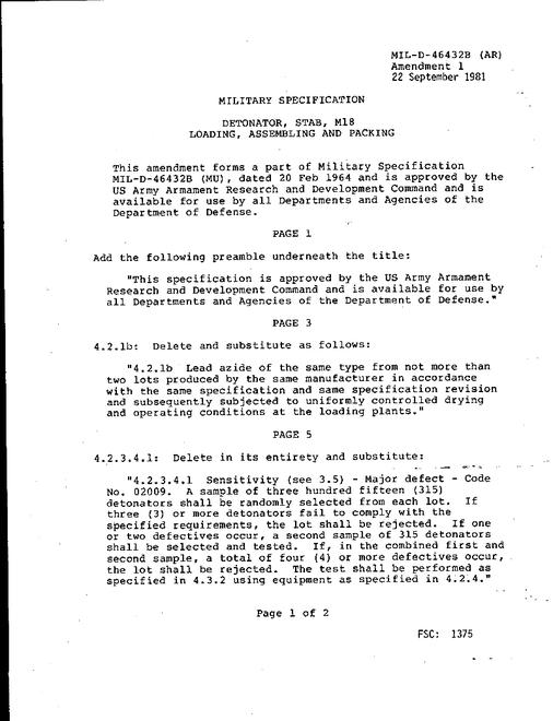 MIL MIL-D-46432B Amendment 1