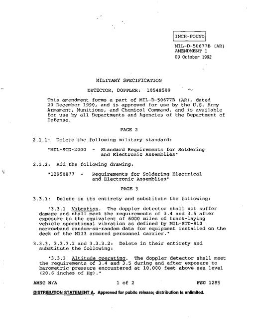 MIL MIL-D-50677B Amendment 1