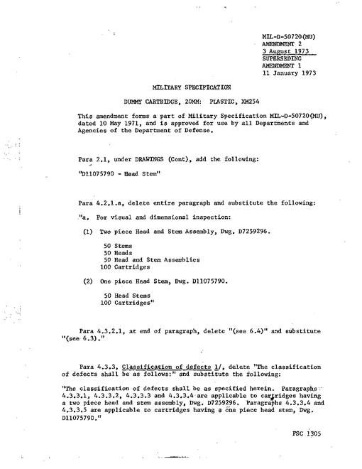 MIL MIL-D-50720 Amendment 2