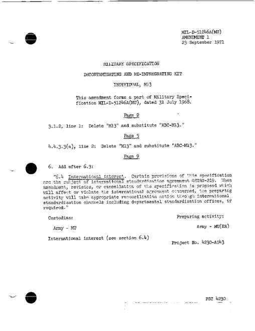 MIL MIL-D-51246A Amendment 1