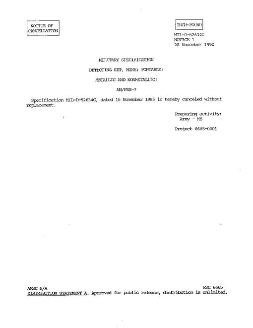 MIL MIL-D-52634C Notice 1 - Cancellation
