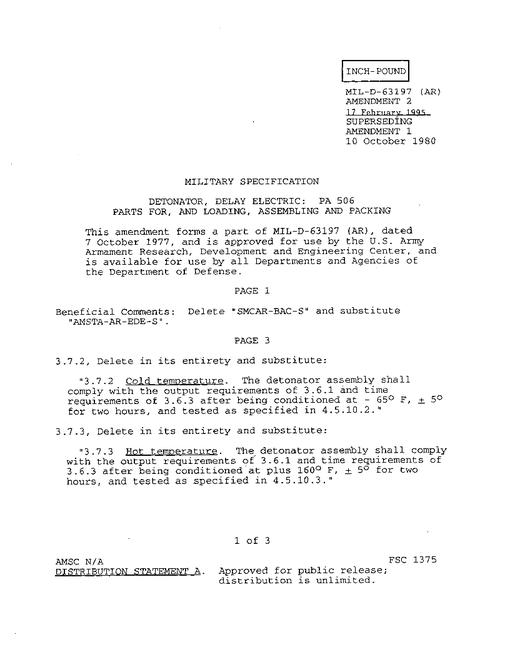 MIL MIL-D-63197 Amendment 2