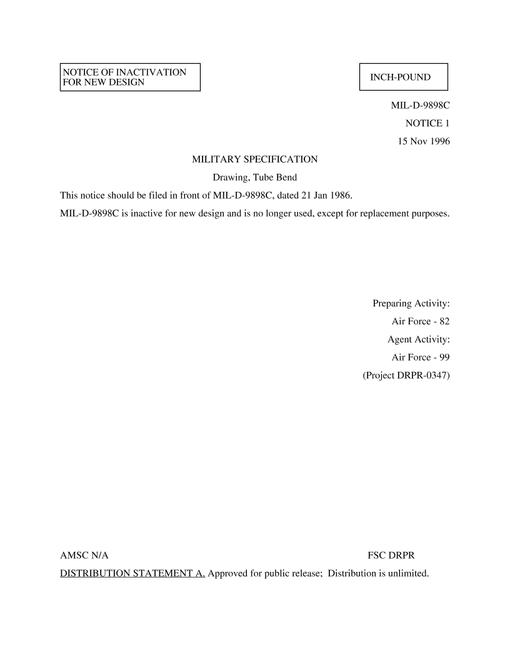 MIL MIL-D-9898C Notice 1 - Inactivation 1