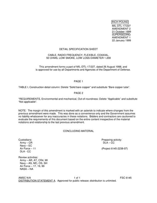 MIL MIL-DTL-17/227 Amendment 2