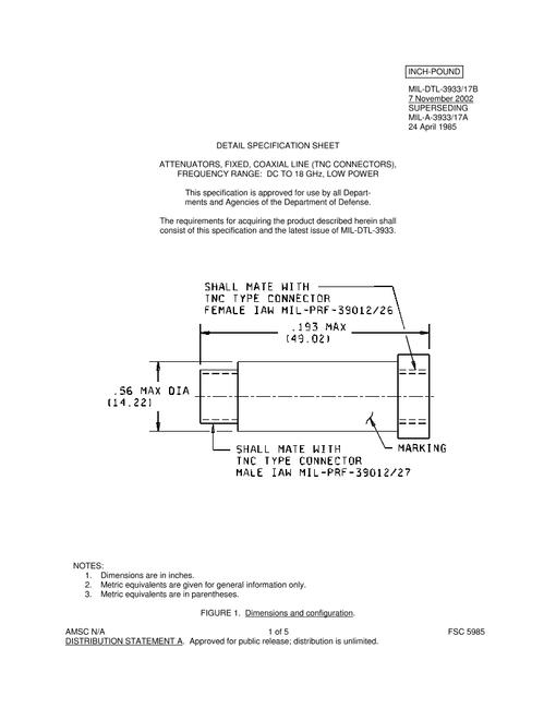 MIL MIL-DTL-3933/17B Amendment 1