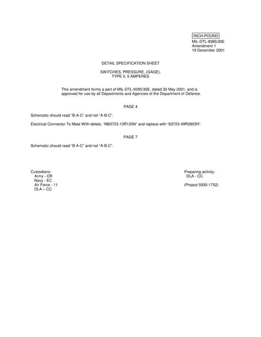 MIL MIL-DTL-9395/30E Amendment 1