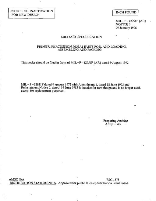 MIL MIL-P-12951F Notice 3 - Inactivation