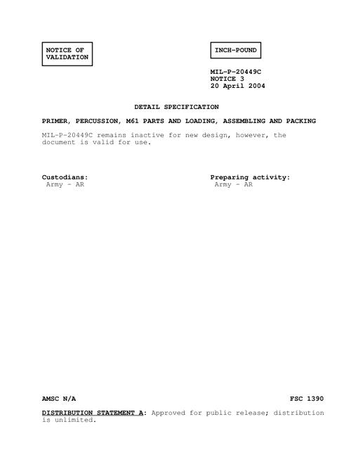 MIL MIL-P-20449C Notice 3 - Validation 2