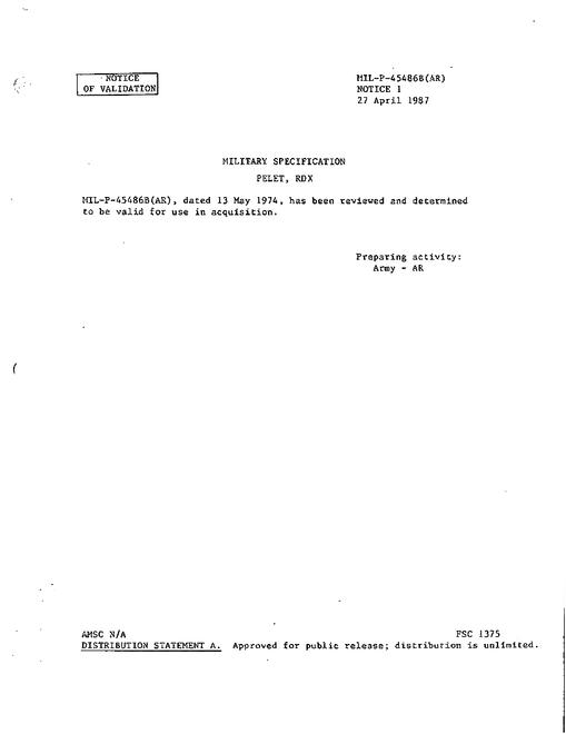 MIL MIL-P-45486B Notice 1 - Validation 1