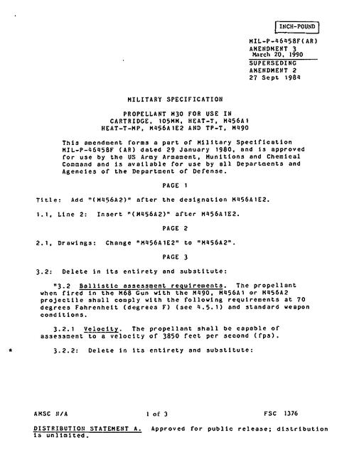 MIL MIL-P-46458F Amendment 3