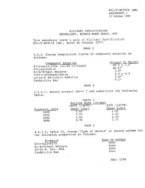MIL MIL-P-48357A Amendment 1