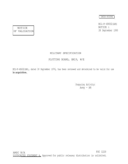 MIL MIL-P-48602 Notice 1 - Validation