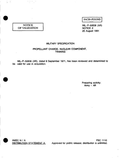 MIL MIL-P-50838 Notice 2 - Validation