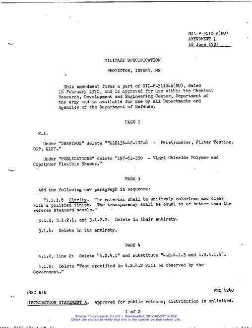 MIL MIL-P-51104A Amendment 1