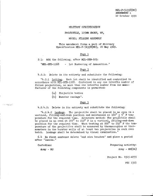 MIL MIL-P-51338 Amendment 1