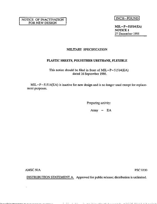 MIL MIL-P-51514 Notice 1 - Inactivation