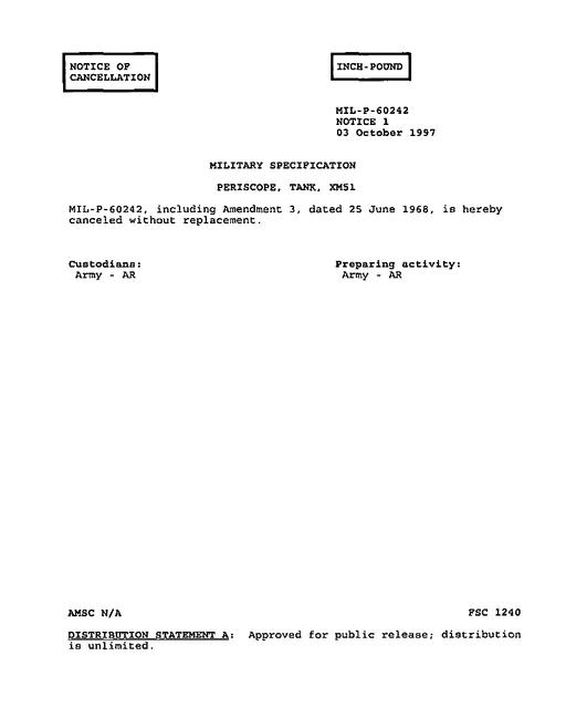 MIL MIL-P-60242 Notice 1 - Cancellation