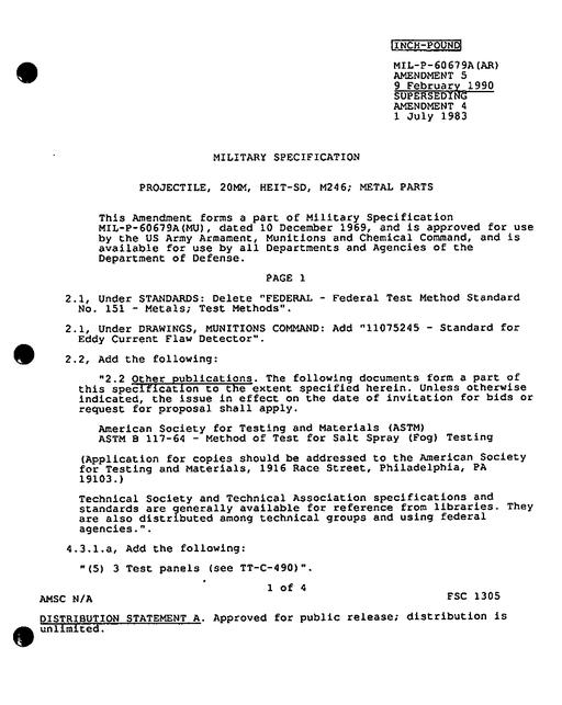 MIL MIL-P-60679A Amendment 5