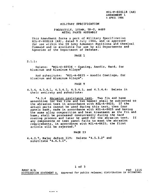 MIL MIL-P-60811B Amendment 1