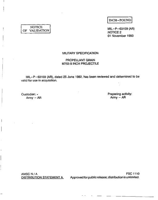 MIL MIL-P-63159 Notice 2 - Validation