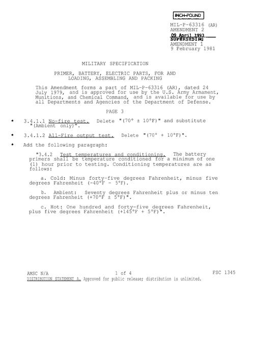MIL MIL-P-63316 Amendment 1