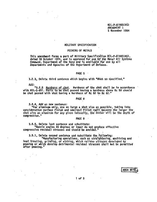 MIL MIL-P-81985 Amendment 1