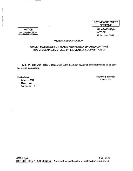 MIL MIL-P-85856/14 Notice 1 - Validation