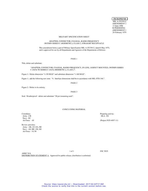 MIL MIL-PRF-55339/12 Amendment 2